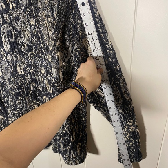 Laura Ashley Women's XL Textured Paisley Mixed Media Blazer Boho Lagenlook - Picture 13 of 14